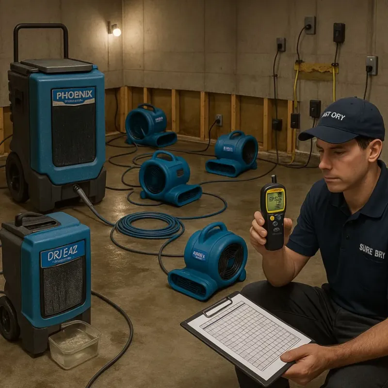 Structural Drying and Dehumidification process in Ripley, MS